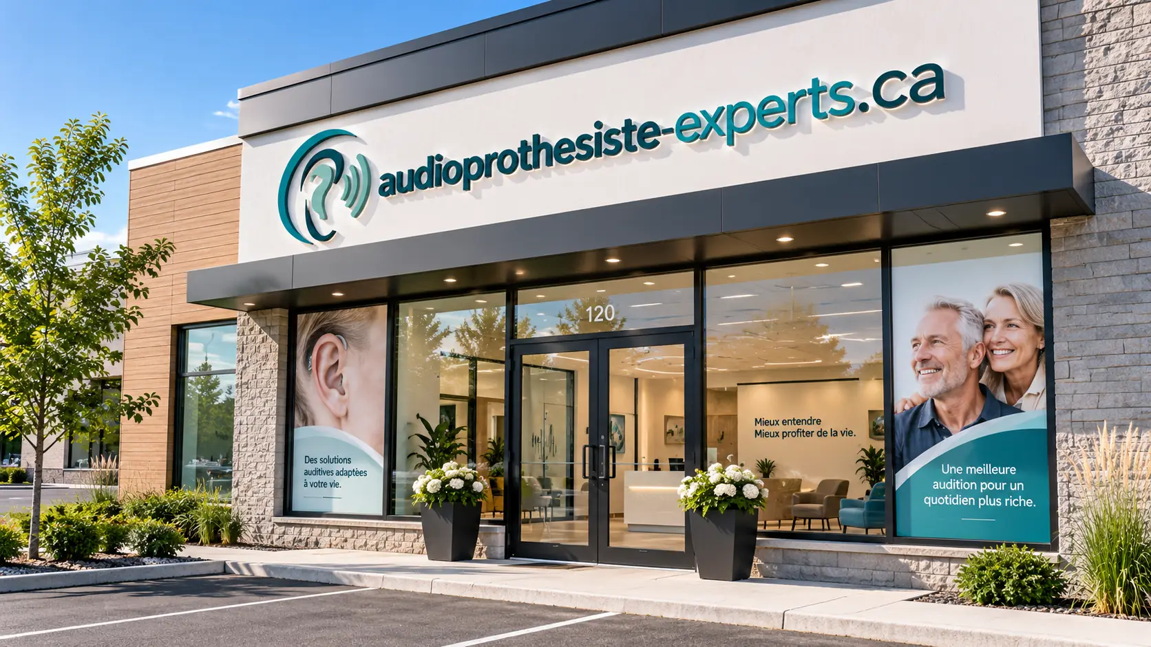 Façade d'une clinique d'audioprothèse